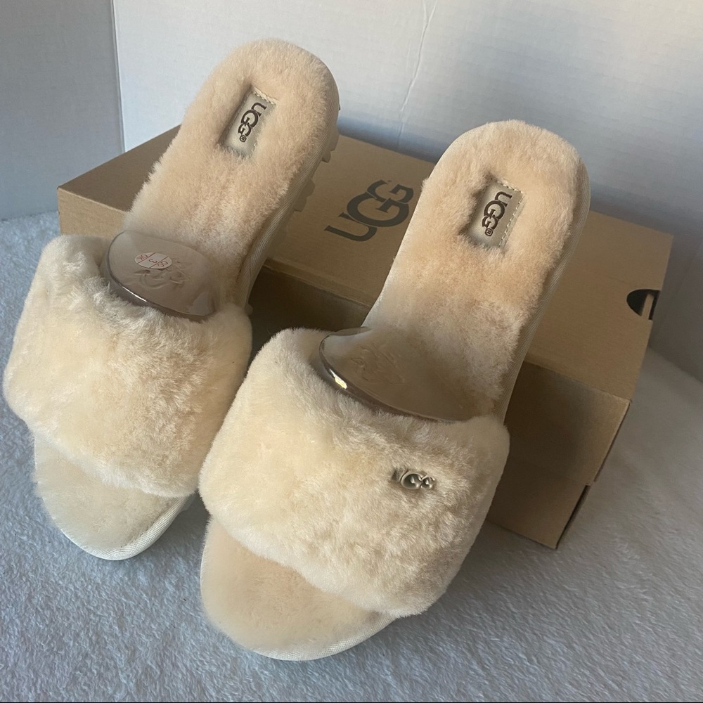 Ugg Womens Cozette Slide Slipper Natural Off White Size US9 Cozy 100% Wool NEW